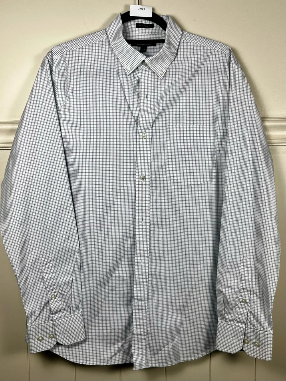 Banana Republic Men’s L Slim Flex Fit Tech Stretch Cotton Check Shirt sku 126